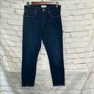 Loft Raw Hem Dark Blue Jeans Size 30 Size 10 Excellent Condition